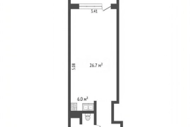 Квартира-студия: Кача, улица Авиаторов, 1Гк7 (42.15 м²)
